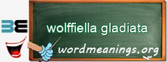 WordMeaning blackboard for wolffiella gladiata